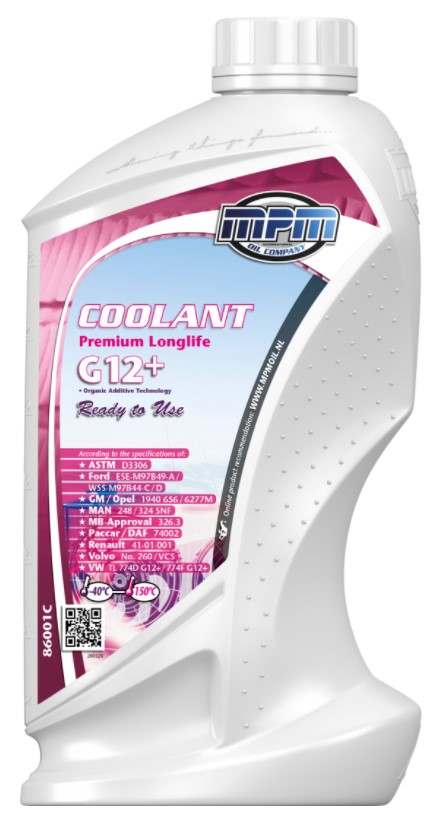 Охолоджувальна рідина MPM G12+, готова, рожевий, -40°С, 1 л (MPM 86001C)